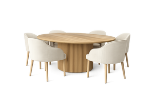Nordic Fluted Round 6-Seater Dining Set
