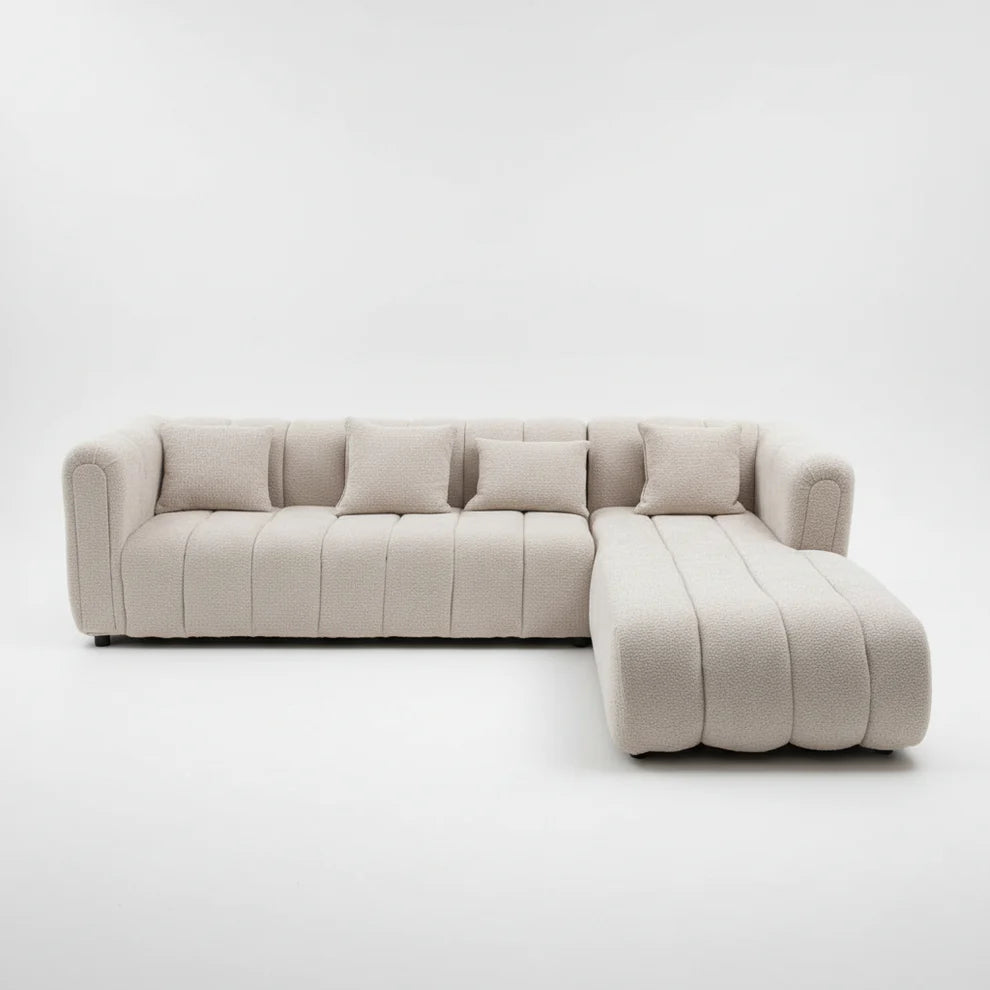 Logan L-Shaped Couch Bouclé Fabric