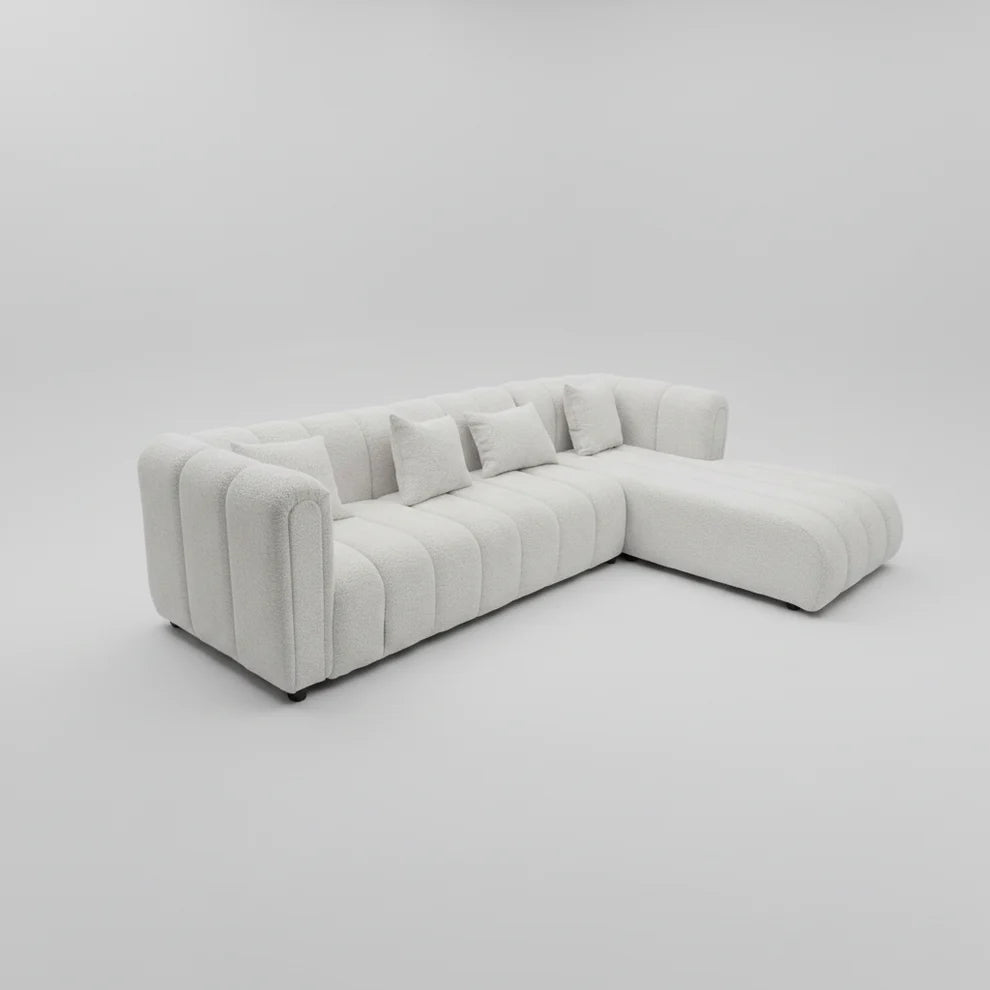 Logan L-Shaped Couch Bouclé Fabric