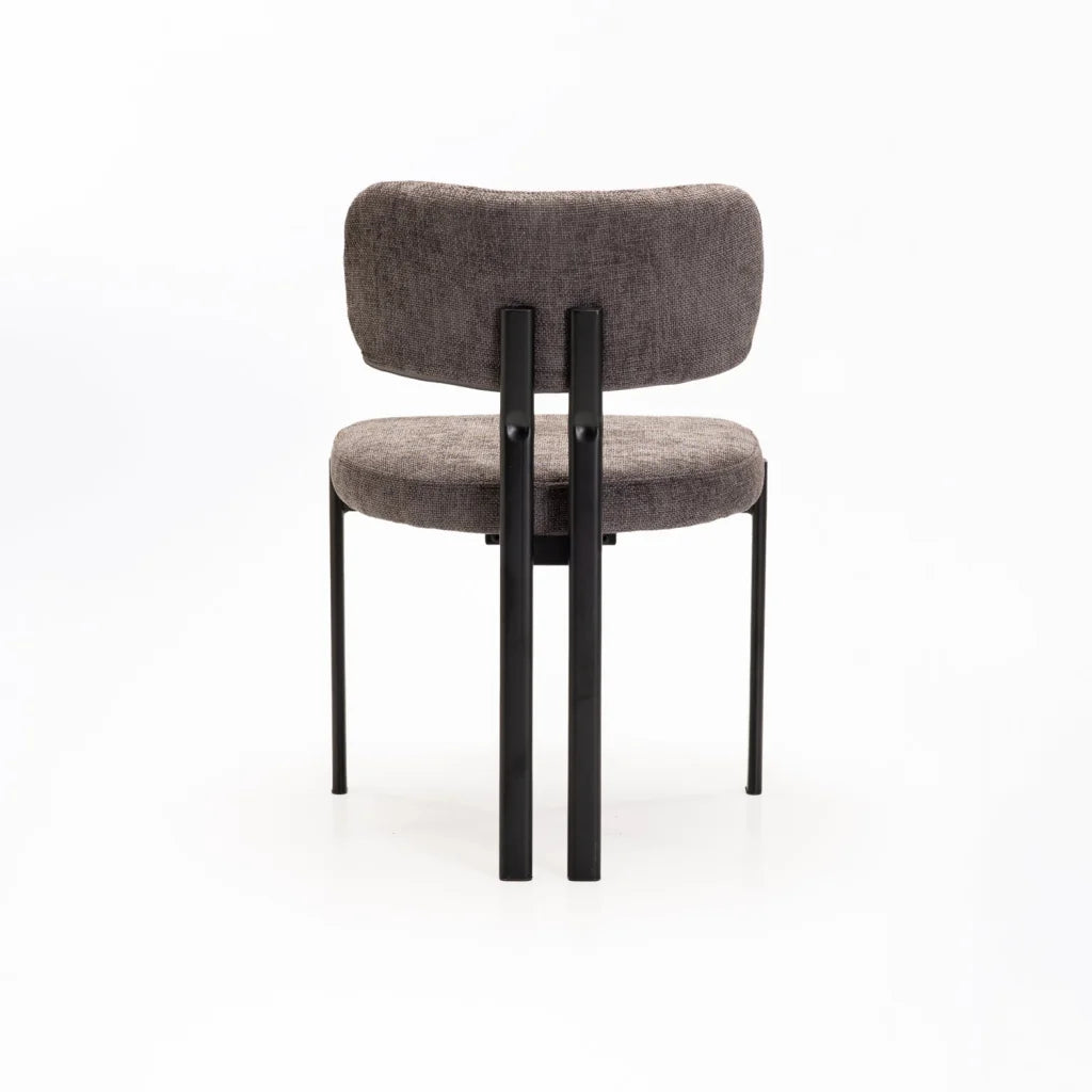 ARK FABRIC DINING CHAIR-BLACK LEG