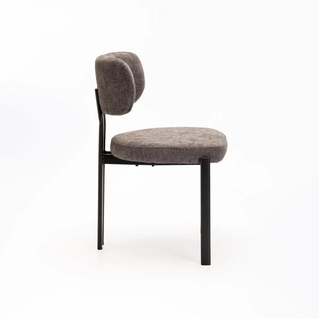 ARK FABRIC DINING CHAIR-BLACK LEG