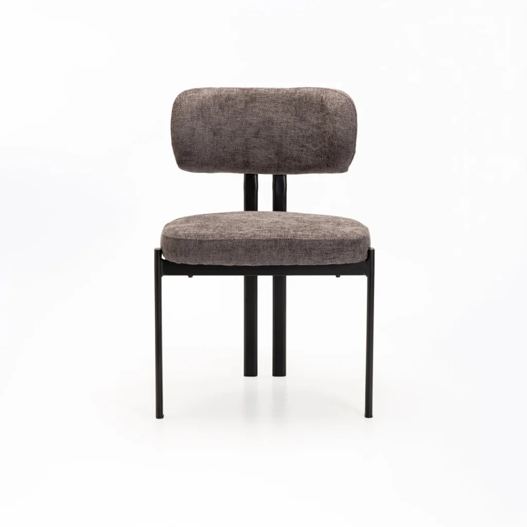 ARK FABRIC DINING CHAIR-BLACK LEG