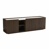ASH 180cm 3 DOOR TV UNIT WITH TRAVERTINE LOOK TOP