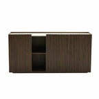 ASH 3 DOOR SIDEBOARD WITH TRAVERTINE LOOK TOP