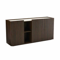 ASH 3 DOOR SIDEBOARD WITH TRAVERTINE LOOK TOP
