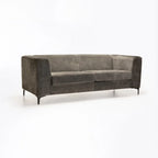 BRADLEY GENUINE SUEDE LEATHER 3 SEATER COUCH