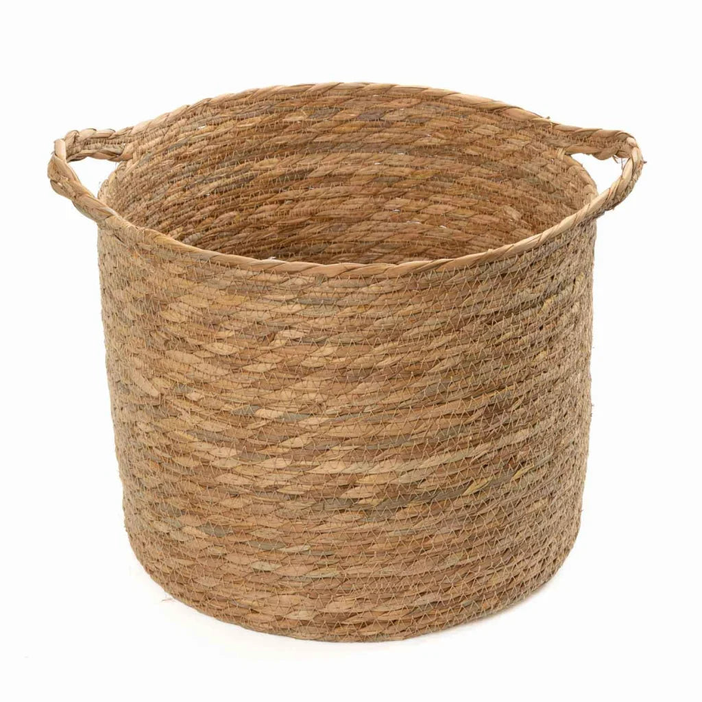 CATTAIL LEAF BASKET PLANTER K464 - NATURAL