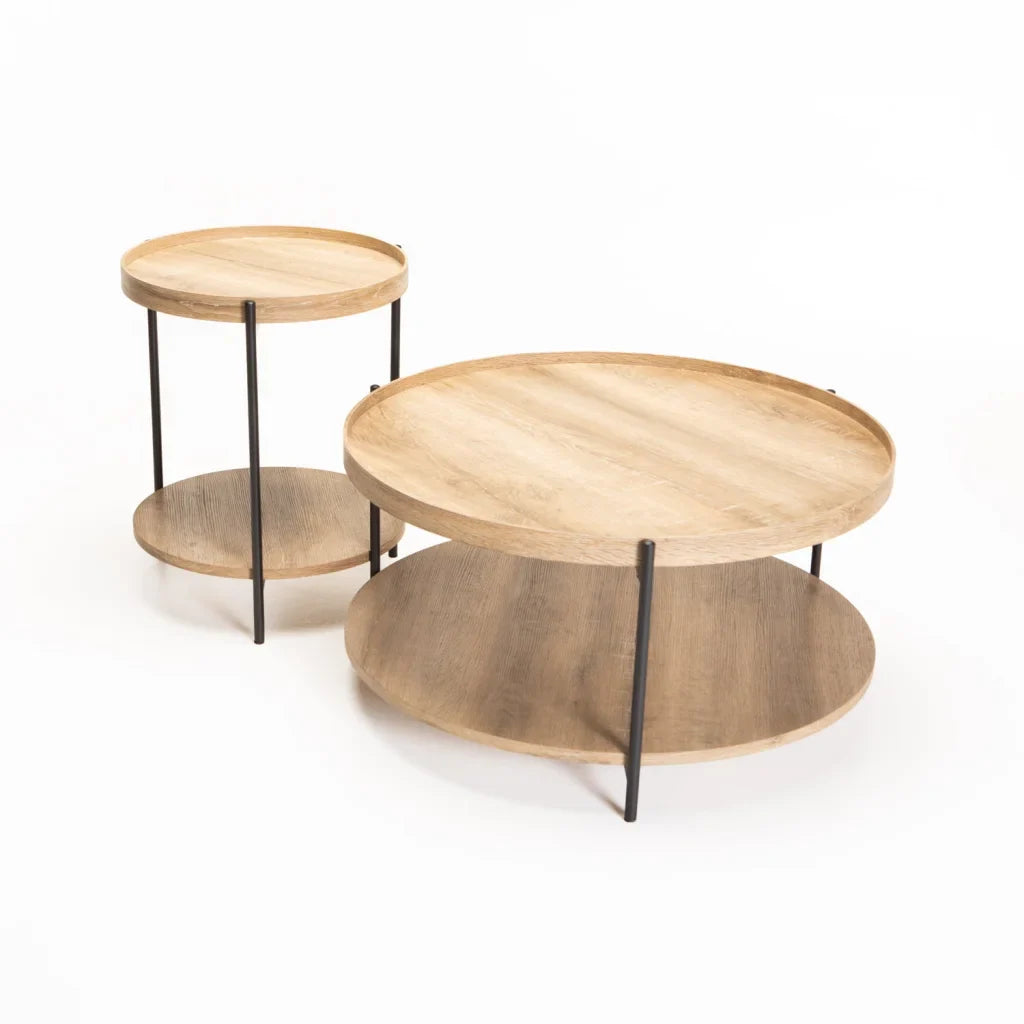 DAISY SIDE TABLE & COFFEE TABLE COMBO - Oak