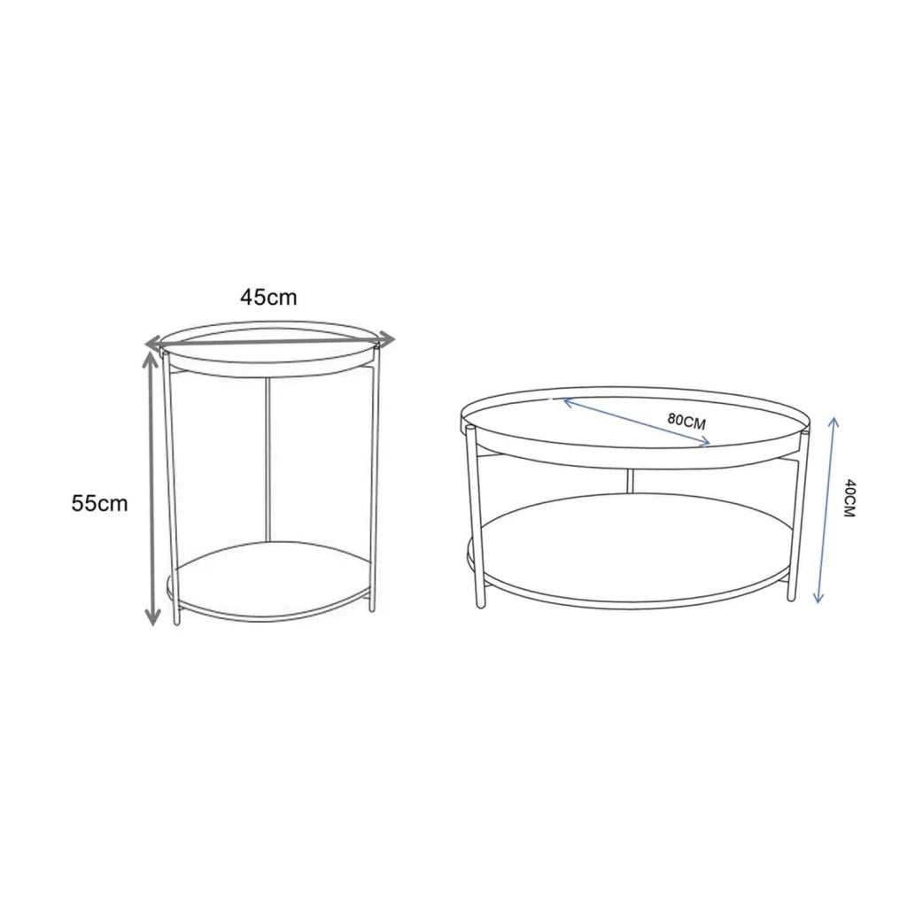 DAISY SIDE TABLE & COFFEE TABLE COMBO - Oak