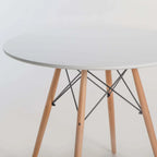 ELIA ROUND WOODEN LEG TABLE
