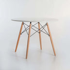 ELIA ROUND WOODEN LEG TABLE