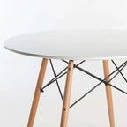 ELIA ROUND WOODEN LEG TABLE