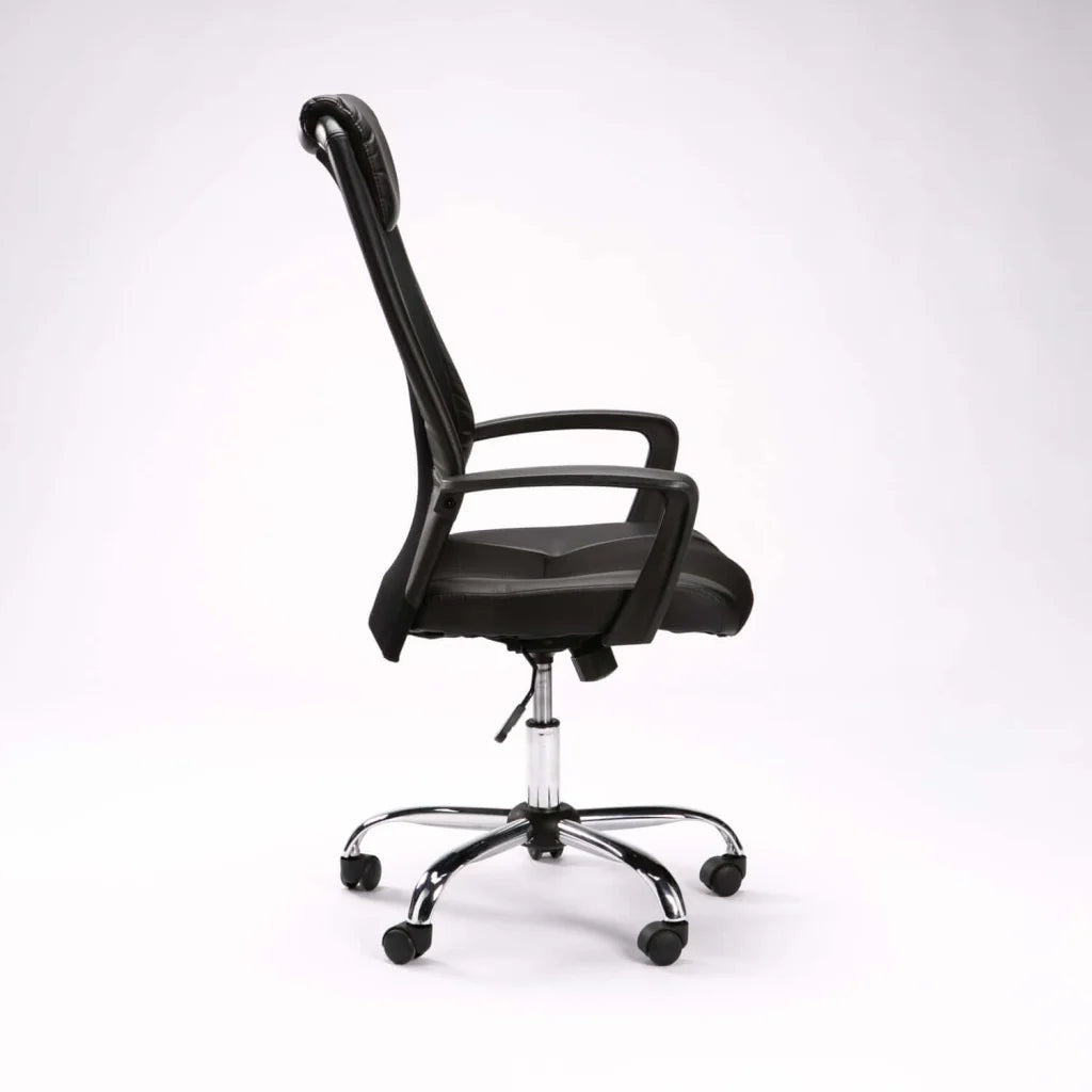 EXEC HIBACK OFFICE CHAIR W-156 CHROME BASE