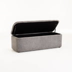 FERN TEXTURED FABRIC STORAGE OTTOMAN