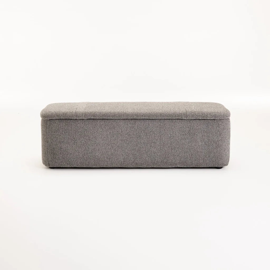 FERN TEXTURED FABRIC STORAGE OTTOMAN