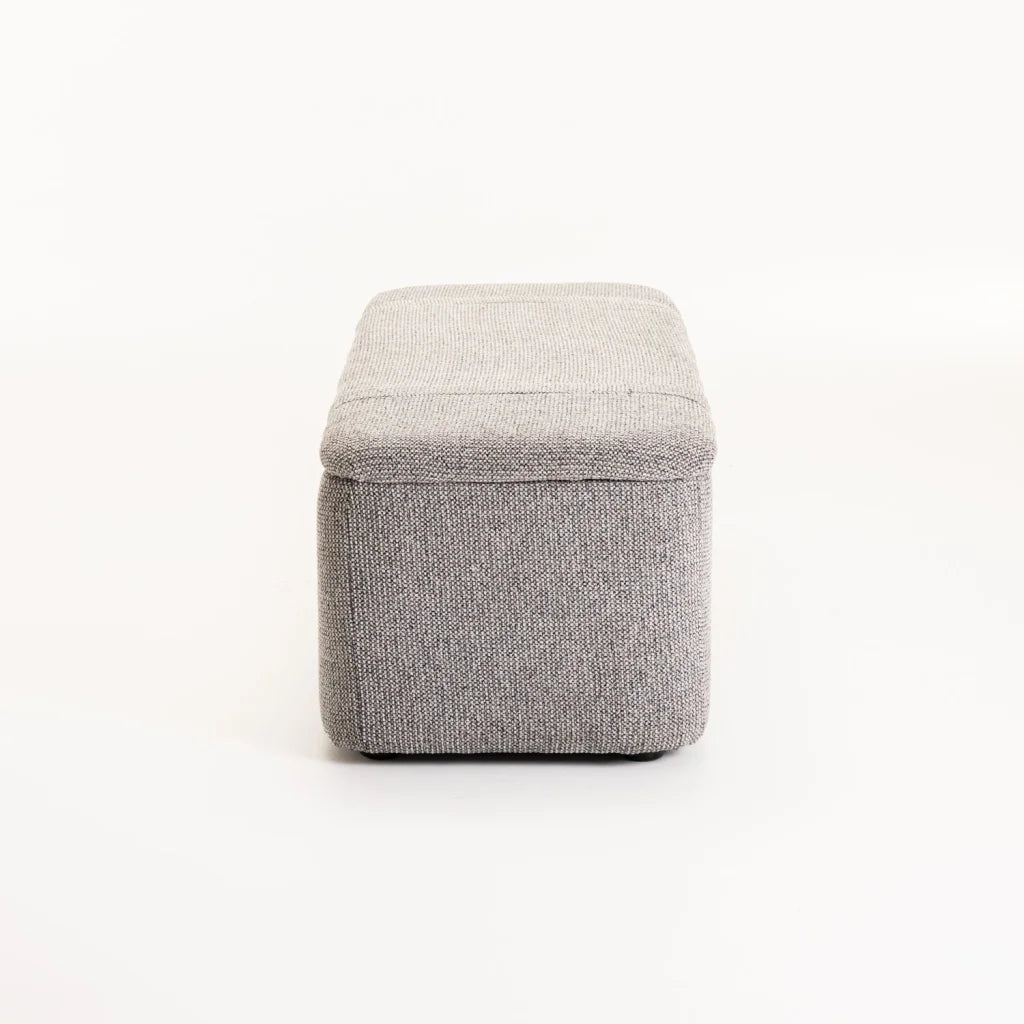 FERN TEXTURED FABRIC STORAGE OTTOMAN