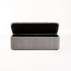 FERN TEXTURED FABRIC STORAGE OTTOMAN