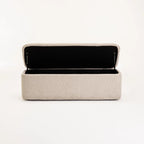 FERN TEXTURED FABRIC STORAGE OTTOMAN