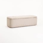 FERN TEXTURED FABRIC STORAGE OTTOMAN