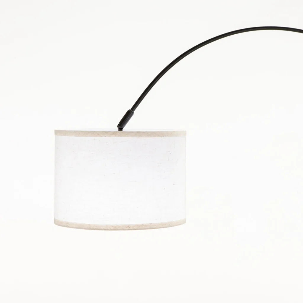 FLOOR LAMP BLACK CURVED METAL ARC 180cm H