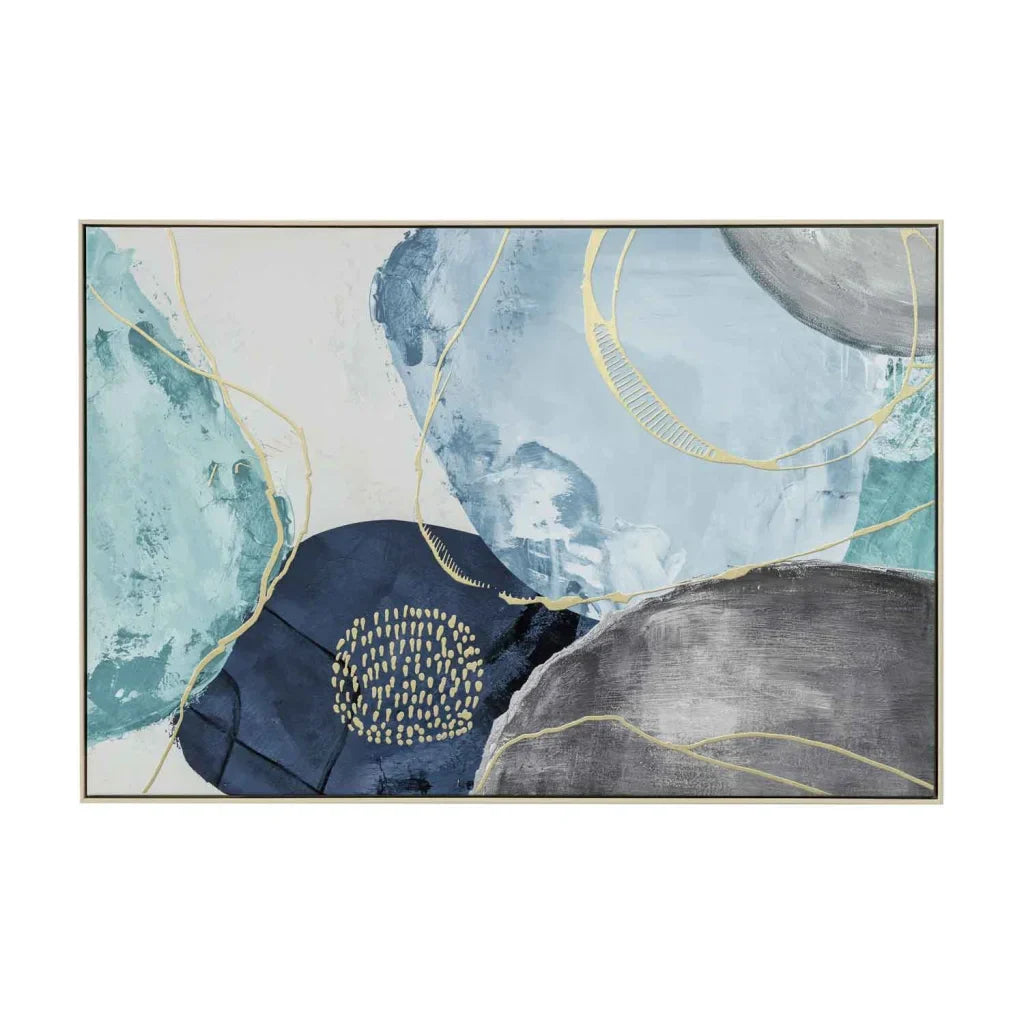 FRAMED ART 19 - TIDES 120x80cm WOOD GRAIN FRAME