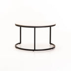 GIO SET OF 2 STONE TOP COFFEE TABLE - BLACK LEG