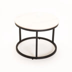 GIO SET OF 2 STONE TOP COFFEE TABLE - BLACK LEG