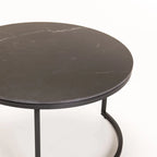 GIO SET OF 2 STONE TOP COFFEE TABLE - BLACK LEG