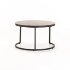 GIO SET OF 2 STONE TOP COFFEE TABLE - BLACK LEG