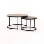 GIO SET OF 2 STONE TOP COFFEE TABLE - BLACK LEG