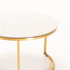 GIO SET OF 2 STONE TOP COFFEE TABLE - GOLD LEG
