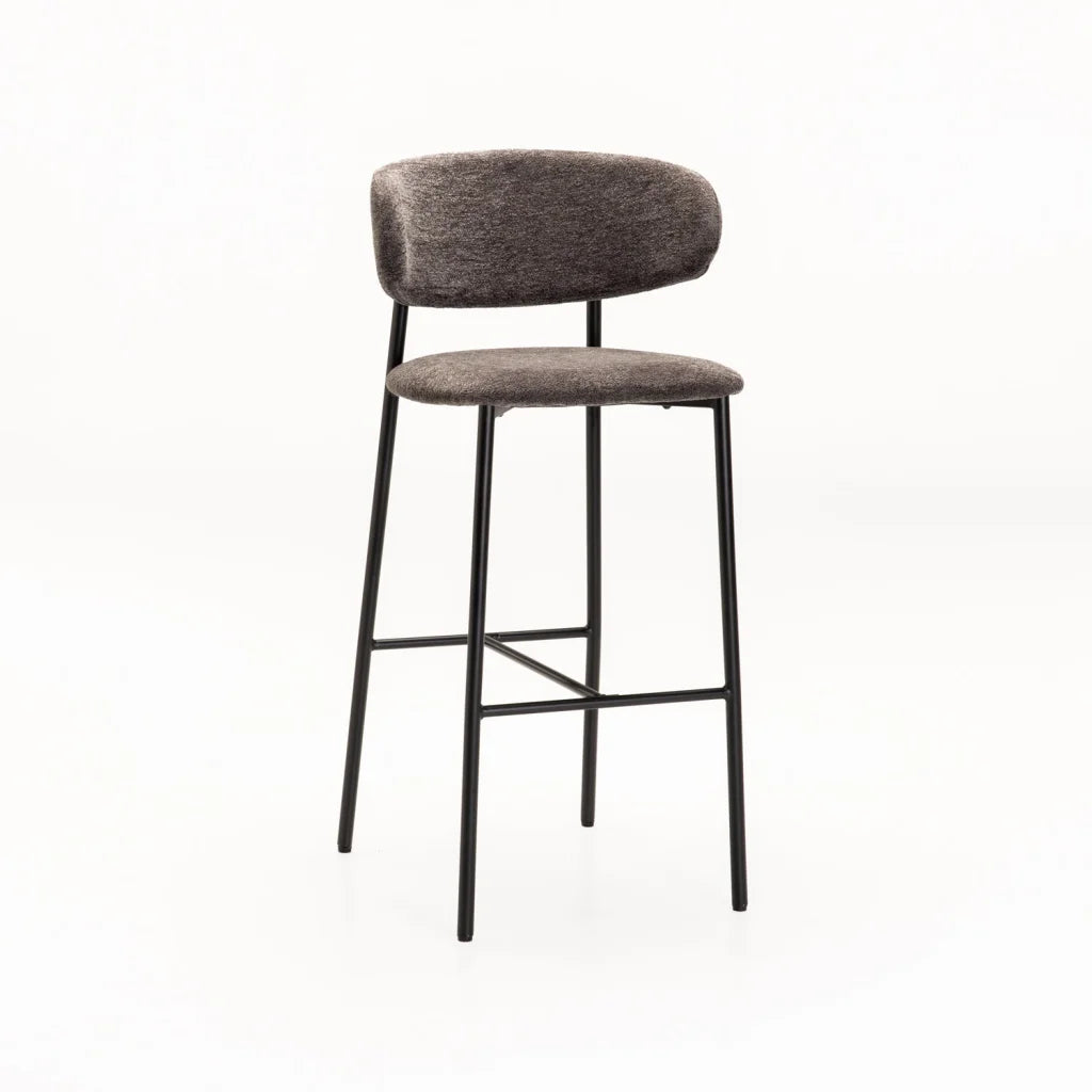 JOSIE FABRIC BARSTOOL-BLACK LEG