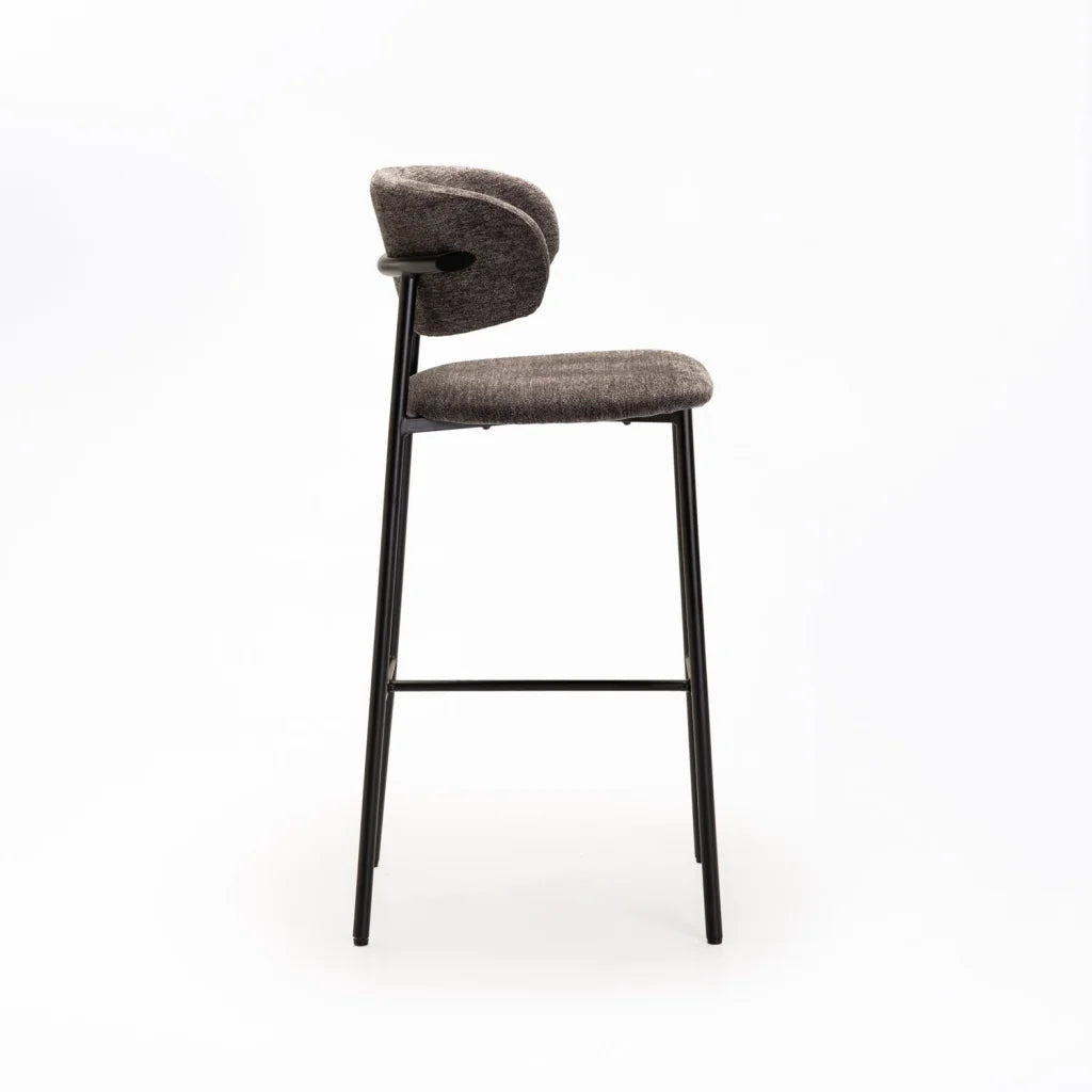 JOSIE FABRIC BARSTOOL-BLACK LEG