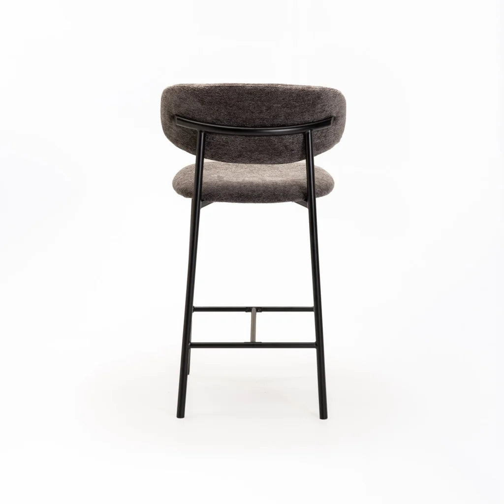 JOSIE FABRIC KITCHEN STOOL-BLACK LEG