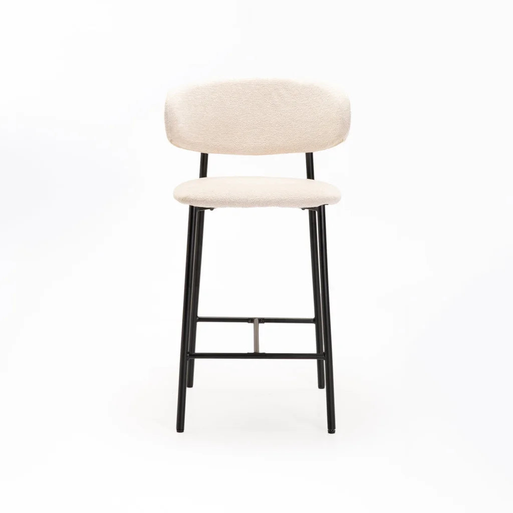 JOSIE FABRIC KITCHEN STOOL-BLACK LEG