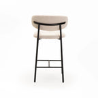 JOSIE FABRIC KITCHEN STOOL-BLACK LEG