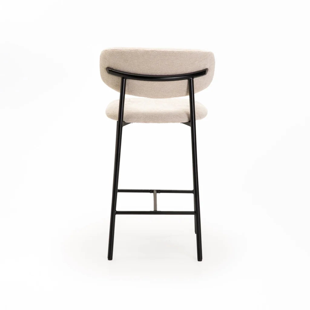 JOSIE FABRIC KITCHEN STOOL-BLACK LEG