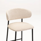 JOSIE FABRIC KITCHEN STOOL-BLACK LEG