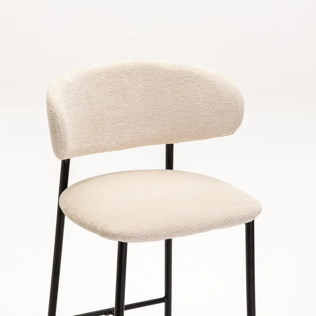 JOSIE FABRIC KITCHEN STOOL-BLACK LEG