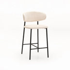 JOSIE FABRIC KITCHEN STOOL-BLACK LEG