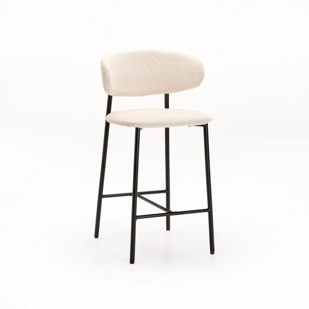 JOSIE FABRIC KITCHEN STOOL-BLACK LEG