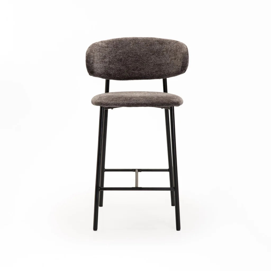 JOSIE FABRIC KITCHEN STOOL-BLACK LEG