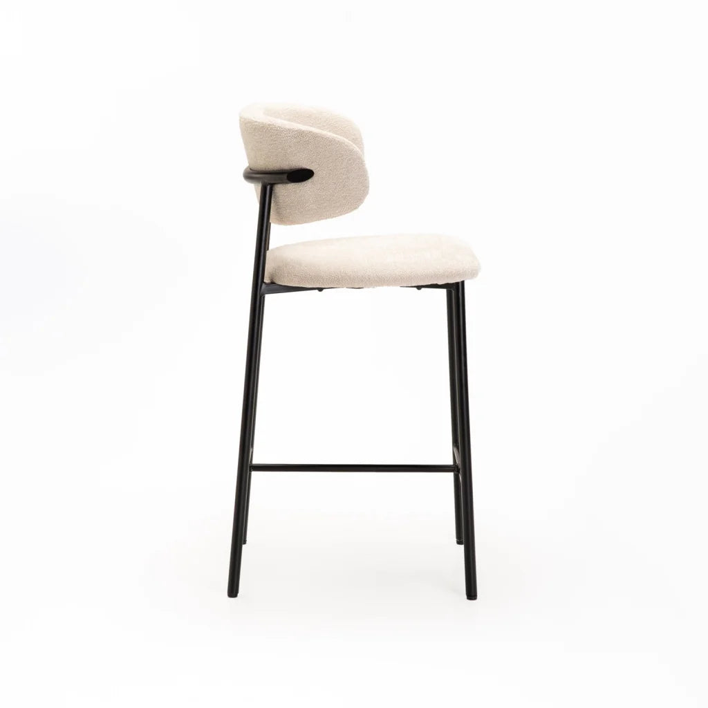 JOSIE FABRIC KITCHEN STOOL-BLACK LEG
