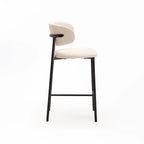 JOSIE FABRIC KITCHEN STOOL-BLACK LEG