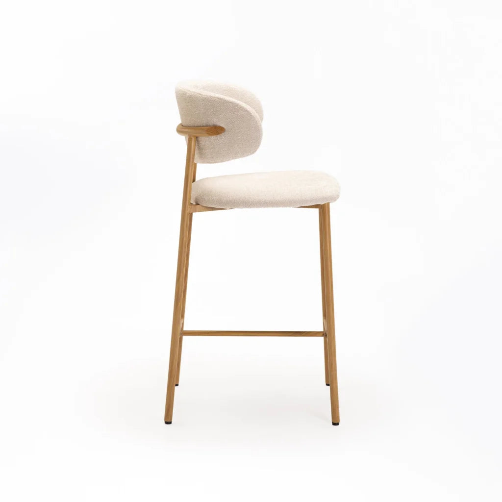 JOSIE FABRIC KITCHEN STOOL-NATURAL LEG