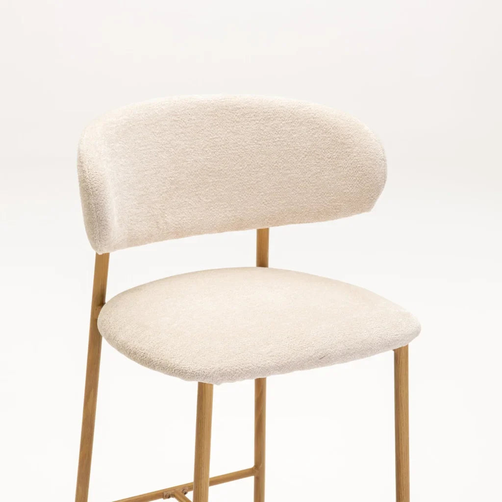 JOSIE FABRIC KITCHEN STOOL-NATURAL LEG