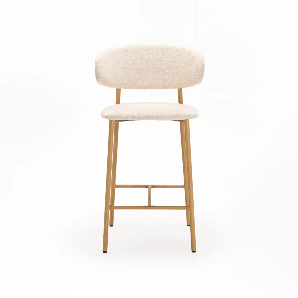 JOSIE FABRIC KITCHEN STOOL-NATURAL LEG