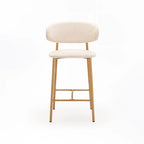 JOSIE FABRIC KITCHEN STOOL-NATURAL LEG