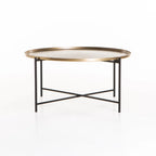 KAI 90cm ROUND COFFEE TABLE - BRASS ANTIQUE