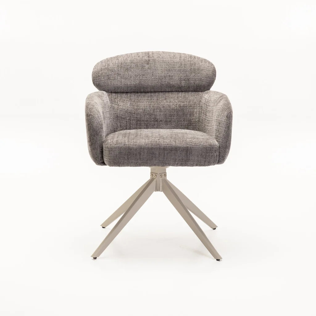 KAT FABRIC SWIVEL DINING CHAIR